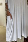 Made in Italy Perfect Pocketed T Shirt Dress White /88 =